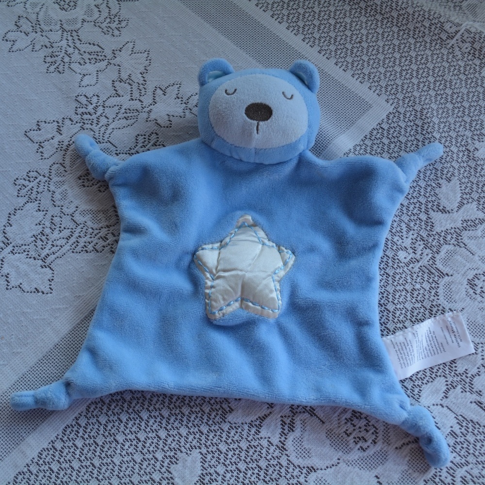 Stepping Stones Blue Teddy Bear Plush Lovey Toy